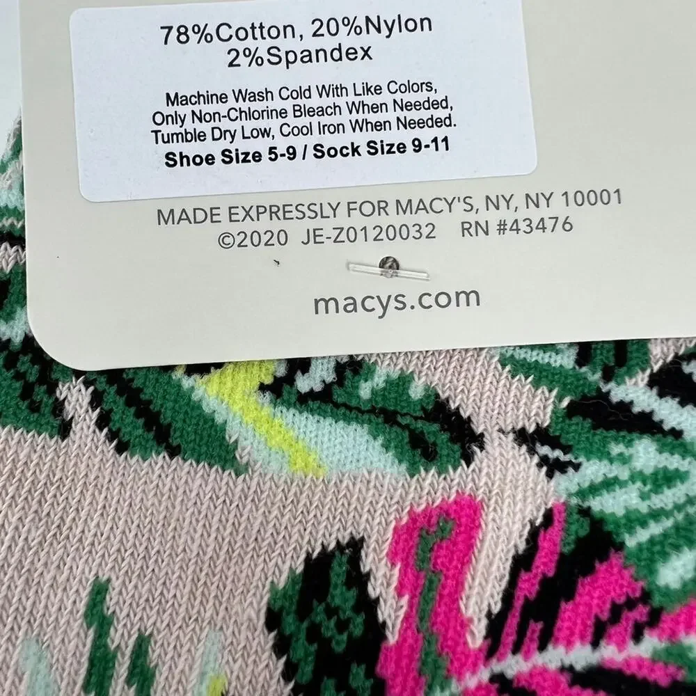 Jenni Women's 3 Pack Palm Neon No-Show Socks - NWT